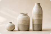 Quiet Strata Vase Series – Set of Three Ceramic Vessels