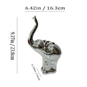 Ceramic Elephant Figurine — Electroplated Silver