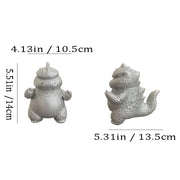 Ceramic Godzilla Figurine Planter – Handcrafted Desktop Décor