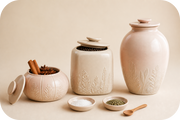 Harvest Relief Spice Jar Series – Three-Piece Ceramic Canister Collection