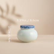 Celadon Tea Caddy Dimension Image – Warm Background